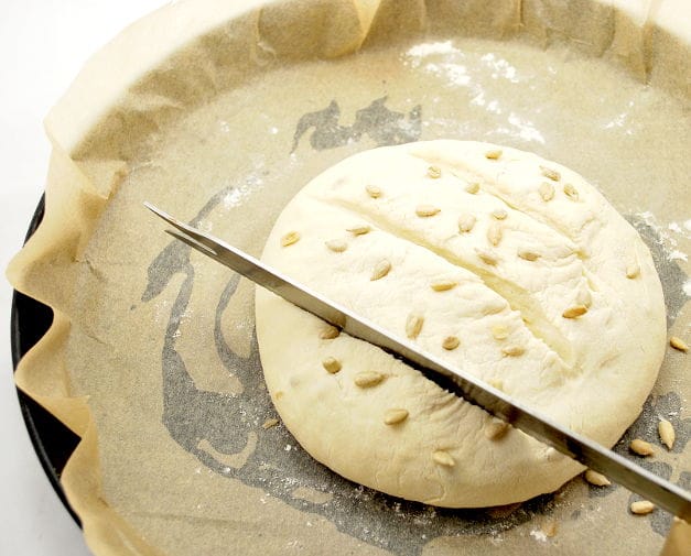 scoring the dough