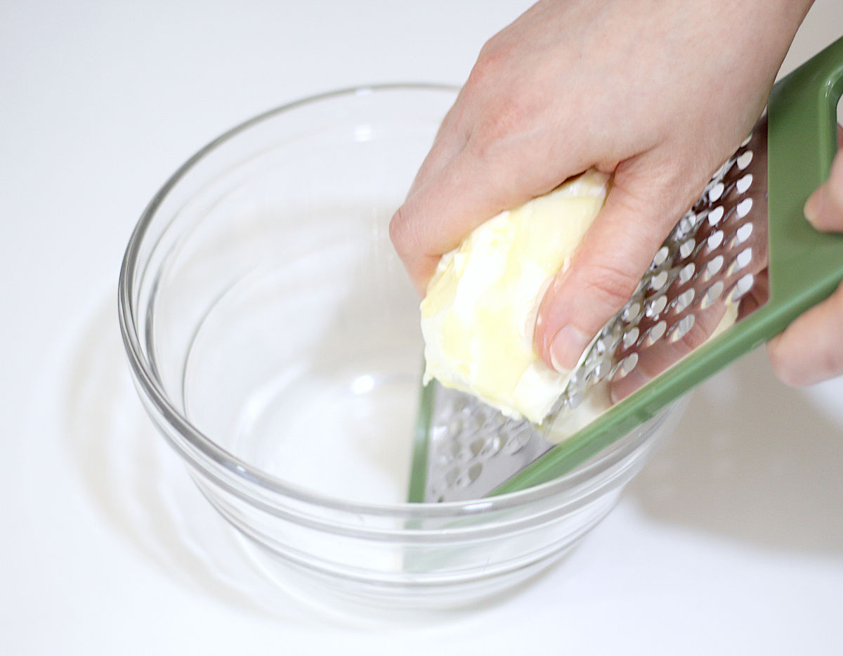 using a cheese grater as a pastry cutter